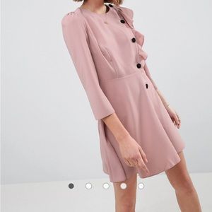 ASOS ruffle tea dress with buttons size 4